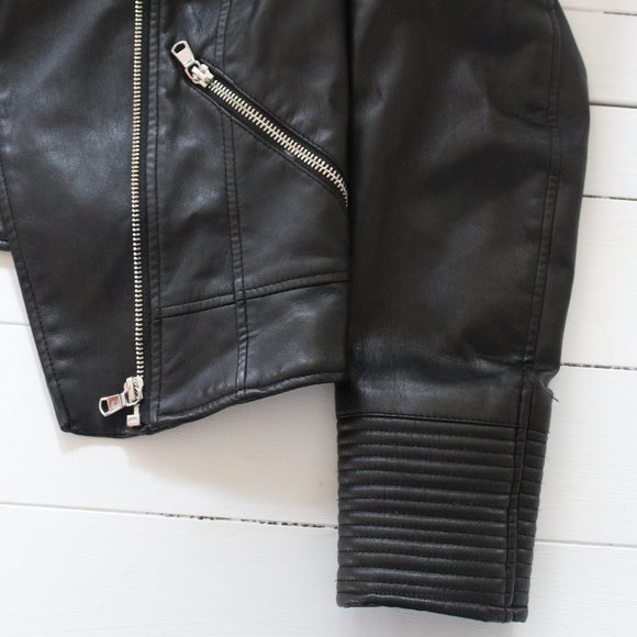 ZARA TRF Leather Motorcycle Jacket - Picture 4 of 9